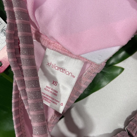 NWT $38 Xhilaration‎ Metallic Ribbed Cinched Bikini Top + Bottom [ XS ] - Picture 10 of 16